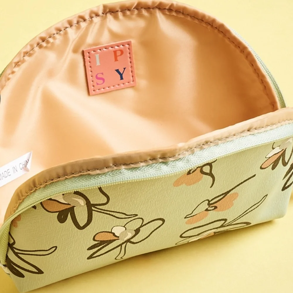 Ipsy Floral Mint Green Cosmetic Glam Bag